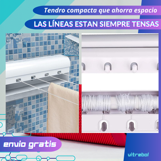 Tendedero retráctil para interiores de 5 líneas